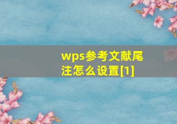 wps参考文献尾注怎么设置[1]